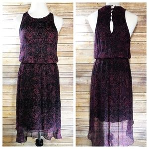 Ella Moss Purple Silk Enchantress Sleeveless Dress